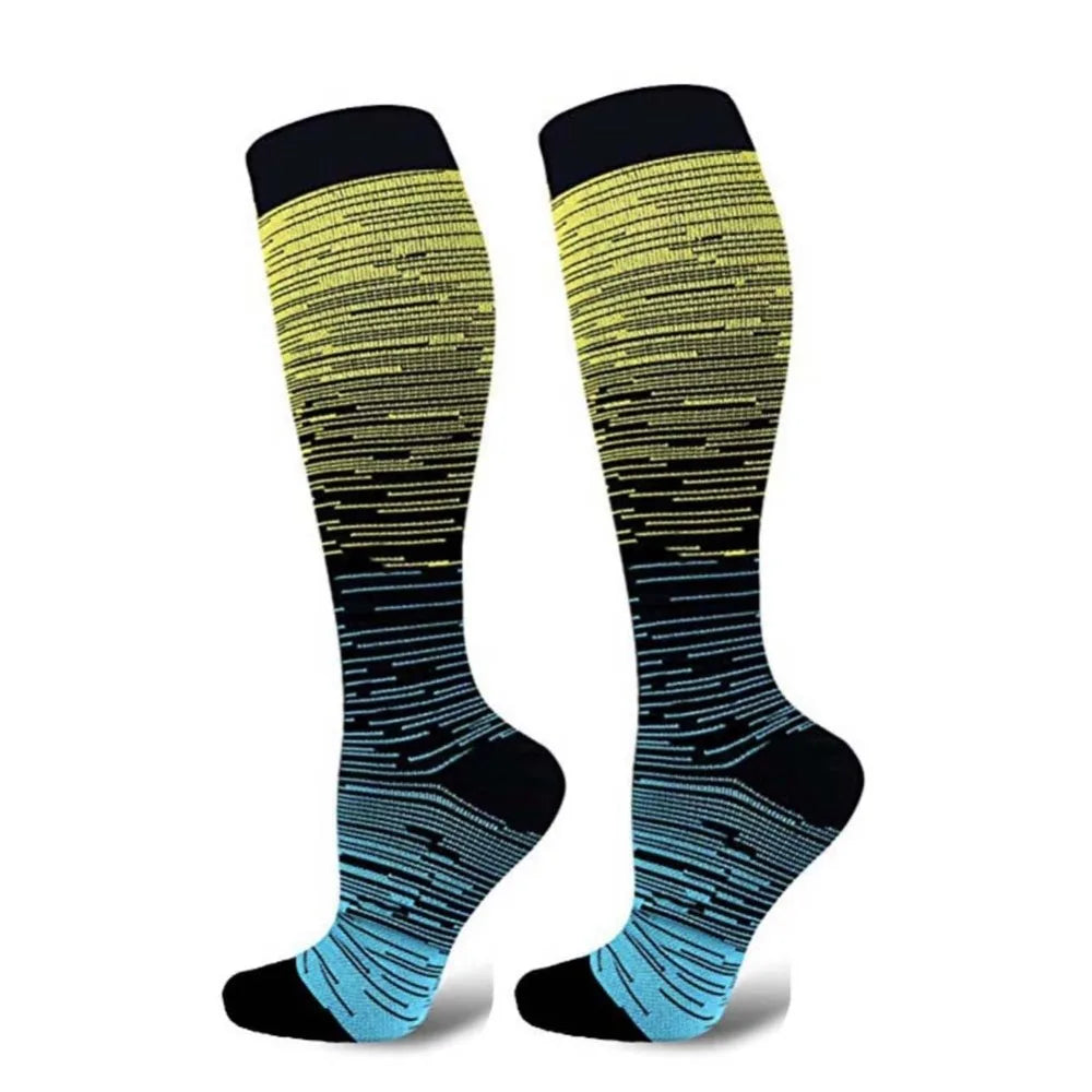 Striped Gradient Compression Stockings