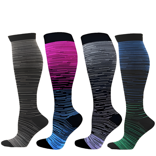 Striped Gradient Compression Stockings